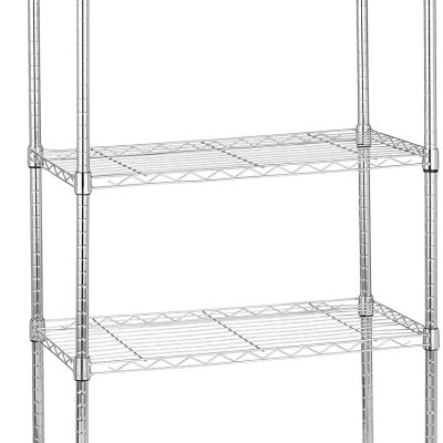5-Shelf Adjustable, Heavy Duty Storage Shelving Unit on 4" Wheel Casters, Easy to Move Portable Wire Shelving, No Tools Needed for Easy Assembly, 30" x 14" x 64.8", Chrome